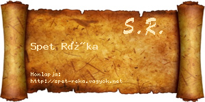 Spet Réka névjegykártya
